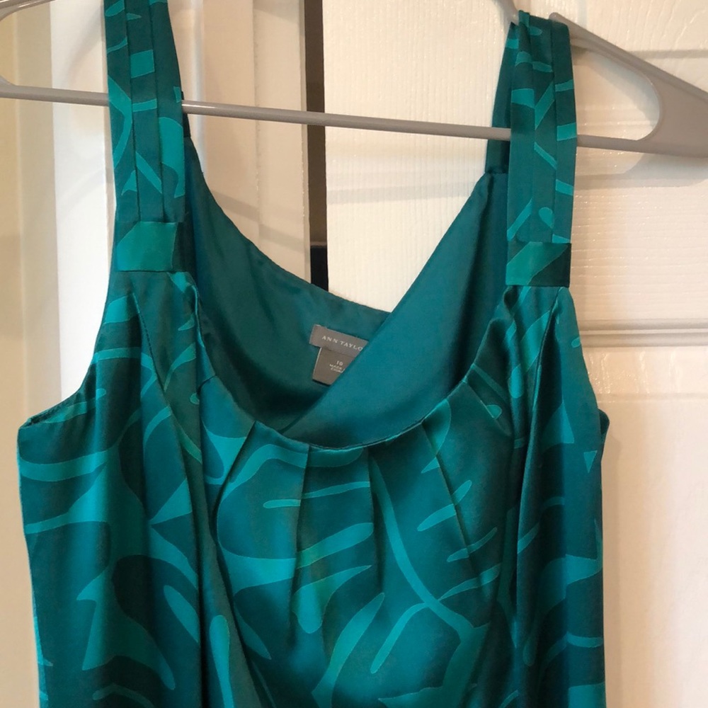 Tropical print satin summer dress
